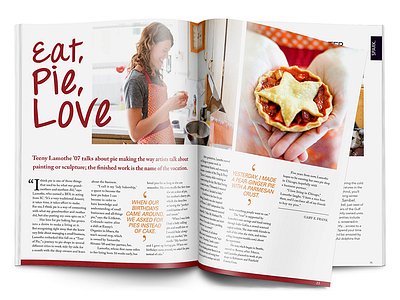 Eat, Pie, Love Spread clean editorial food grid layout magazine paper photography print red type typography