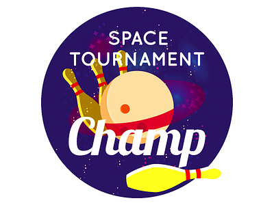 Space Tournament Champ bowling design game grid illustration nintendo retro space star sticker vector vintage