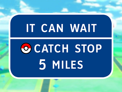 Don't catch 'em all and drive app car fun funny game iphone nintendo pokemon screen sign type ui