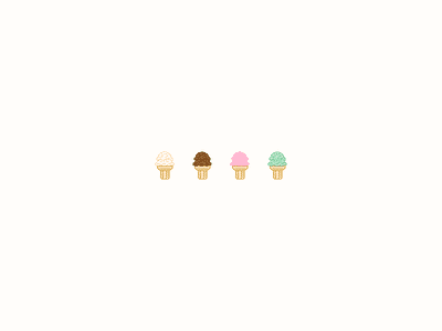 Pixel Ice Cream art color empty fun ice cream minimal pixel retina sweet tiny vintage whitespace