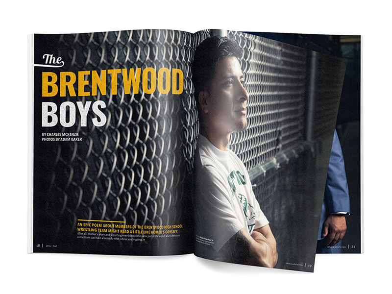 Brentwood Boys feature lighting color tail gritty type typography photography layout paper print editorial magazine