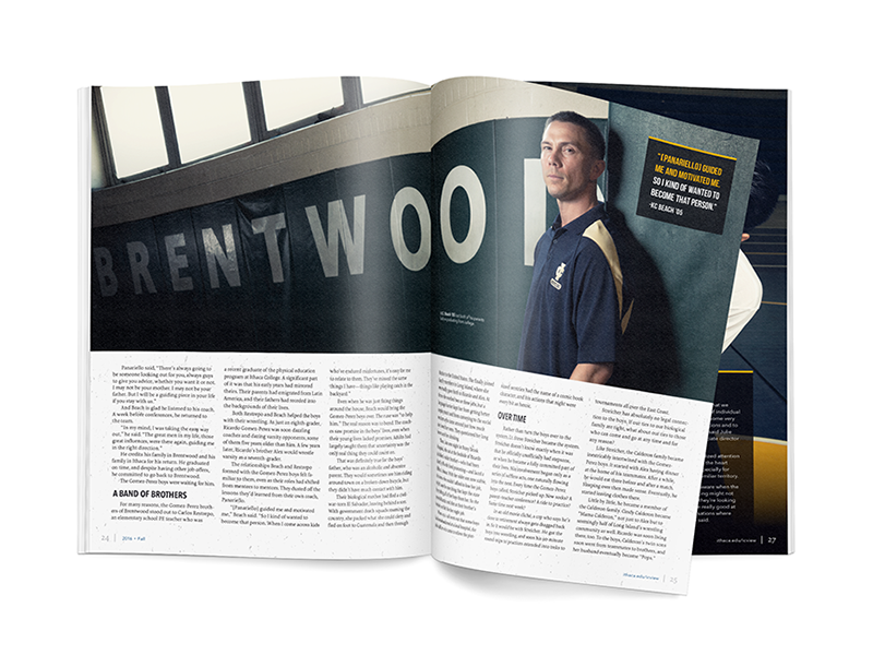Brentwood centerfold type spread publication print magazine lettering layout graphic feature design creative center