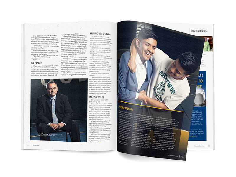 Brentwood feature color texture typography design spread layout magazine type paper print photo fun