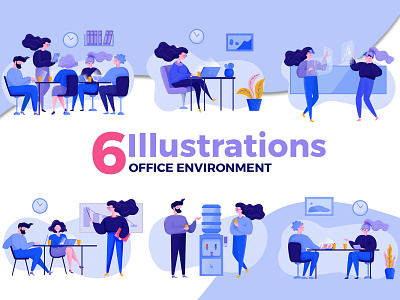 Office Environment Illustrations