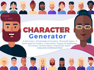 Character Generator- Make Your Own Vector Avatar by Vesna Pazin on Dribbble