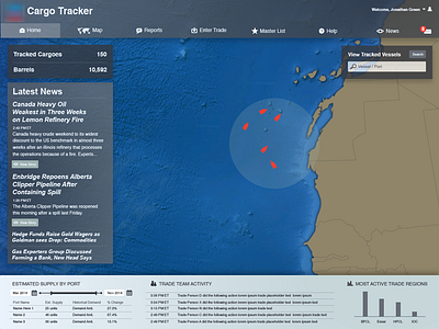 Dashboard: Track Cargo Ships corporate ui ux web