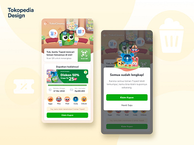 Tokopedia - TokoCinema app design design gamification graphic design illustration interface interface design mobile app mobile app design pop up scan qr codes tokopedia ui ui ux ui design ui illustration uidesign user interface ux vector