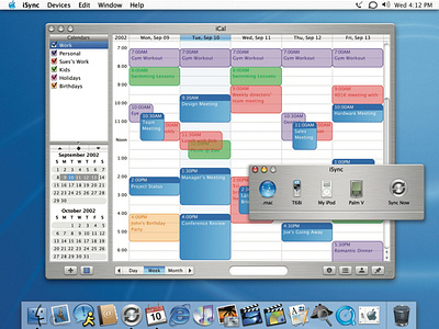 iCal + iSync (Brushed Metal) apple application design calendar ical isync visual interaction design