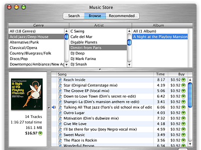 Original iTunes Store concept design explorations (circa 2002) by ...
