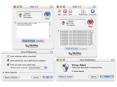 Virex for Mac application design aqua aqua design desktop design mac os x third party virex virus virus software