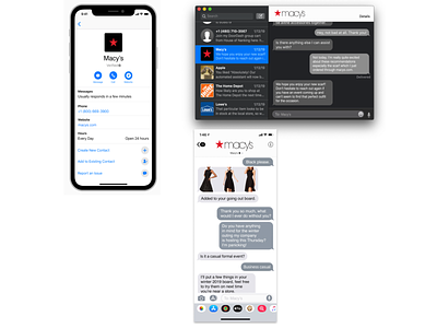 Apple Business Chat for Macy's chat conversational conversational ui macys