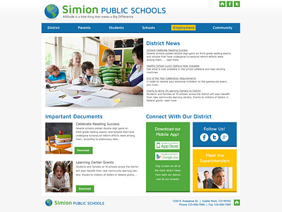 School District Splash Page design ui