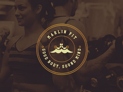 Marlin Fit identity branding design flat logo