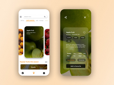 Fruits in Season Tracker Application Design app ui app ui design app ux fruit app ios season tracker uiux