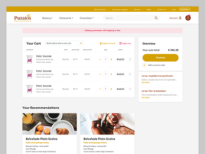 B2B checkout - Puratos b2b checkout complex ecommerce enterprise enterprise ux