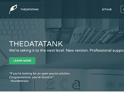 TheDataTank - Landing page WIP landing page web