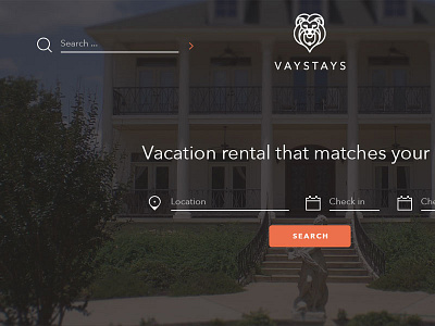 Vacation rental concept airbnb blur check in hero overlay search vacation rental