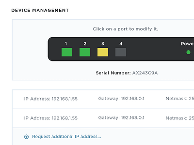 Dashboard | Device Management dashboard device management gateway ip list netmask