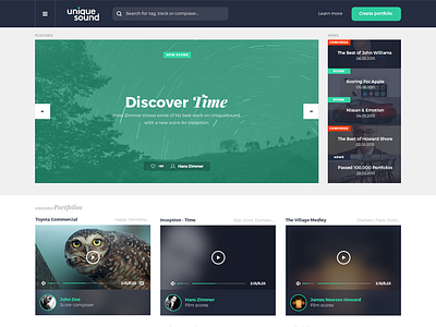 Uniquesound - Homepage Design