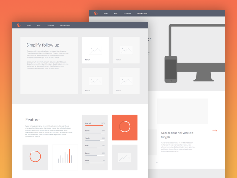 Wireframes - Salesflare saas wireframes product website high fidelity