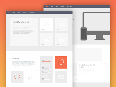 Wireframes - Salesflare fidelity high product saas website wireframes