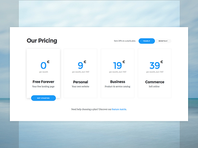 Pricing - Website Component