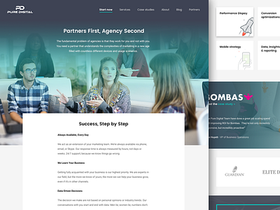Puredigital agency digital gradient homepage marketing redesign