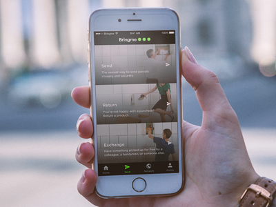 Bringme - Send app bringme design ios manipulation menu photo product