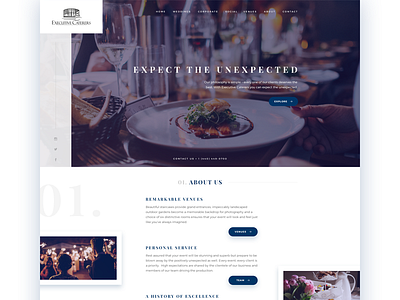 Homepage concept - Luxury catering catering corporate event homepage landing luxury page photography social venue wedding