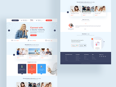 Doctor online service landing page creative creativity design ui ui design uiux