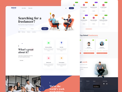 Freelancer Landing Page 3d creative design creativity design freelancer illustration job post landingpage ui web page