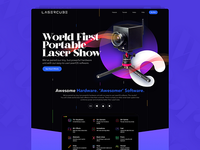 Lasercube creative creativity illustration landing page laser laserlight typography ui web app web design website design