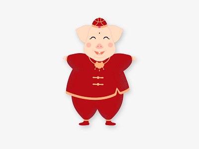 Pig——hello dribbble illustration