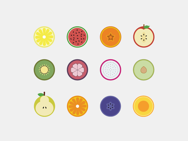 fruit icon ae flat fruit gif icon illustration