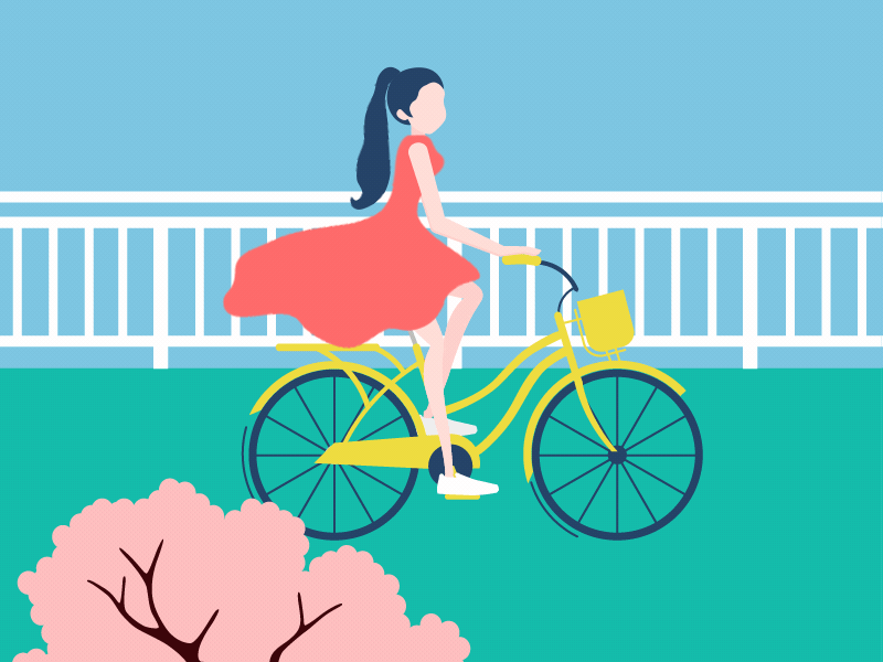 A girl in spring ae ai girl illustration