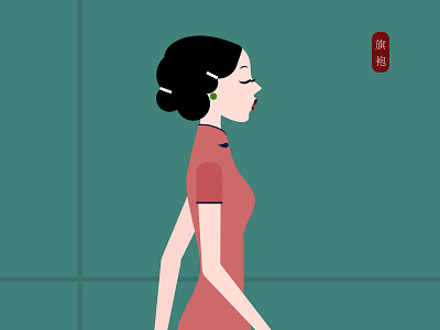 旗袍（qipao）The Chinese dress ai illustration the chinese dress