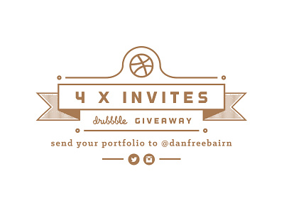 Dribbble Invite Giveaway banner dribbble giveaway instagram invite twitter type typography