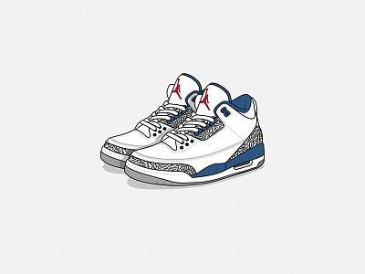 Air Jordan 3 air jordan illustration jordan 3 kick posters sneakers take flight true blue