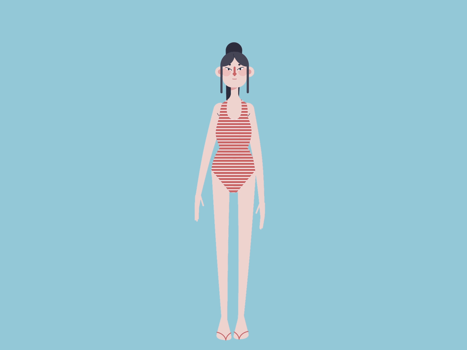 Hello, Summer! adobe illustrator animation character digital gif girl illustration illustration art summer summertime vector