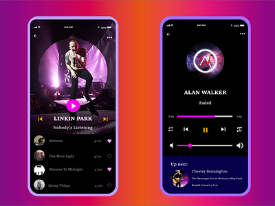 Daily Ui 009 009 app daily 100 challenge dailyui design design app illustration music music app music art music player singers typography ui