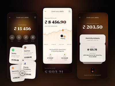 Financial Tracker – Mobile App analytics chart finance financial tracker mobile app money transaction ui ux wallet
