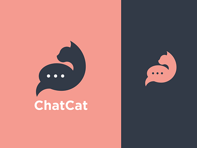 ChatCat brand branding cat chat design flat identity illustration logo mark minimal simple vector