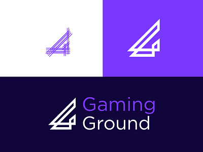 Gaming Ground app branding clean design digital game geometric icon identity letter letters logo logotype media minimal symbol typography