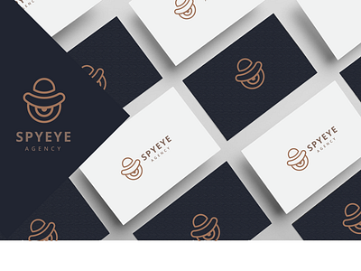 SpyEye brand branding businesscard clean design eye flat hat icon identity line lineart logo logotype mark minimal print simple spy symbol