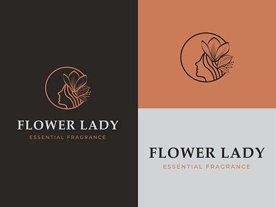 Flower Lady branding clean design face flower girl graphic identity lady lineart logo logotype mark minimal print simple symbol typography