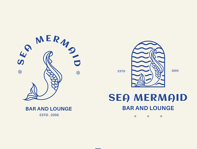 SEA MERMAID bar blue brand brand refresh branding business company design identity lineart logo lounge mark mermaid minimal sea shop symbol unique vector