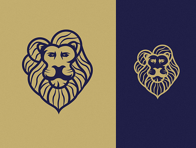 LION abstract animal brand identity branding graphic icon identity king linework lion logo mark minimal negative outline retro royal blue symbol vector vintage