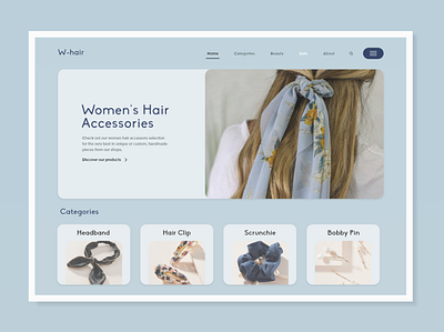 Hair Accessories design ui ux