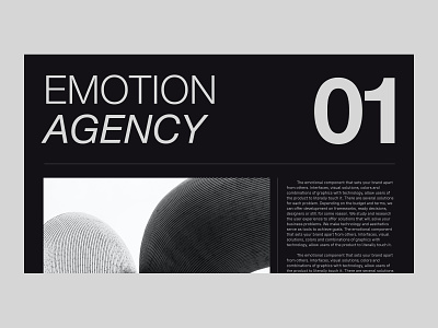 Emotion Agency website concept design minimal typography ui ux website