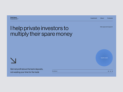 Safe Haven Investments design finance investments minimal swiss typography ui ux web website